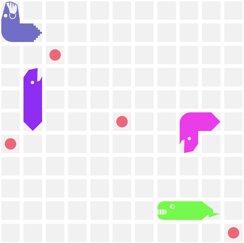 Example Standard Game with four Battlesnakes